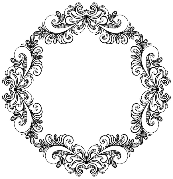 Premium Vector | Ornamental frame, hand drawing