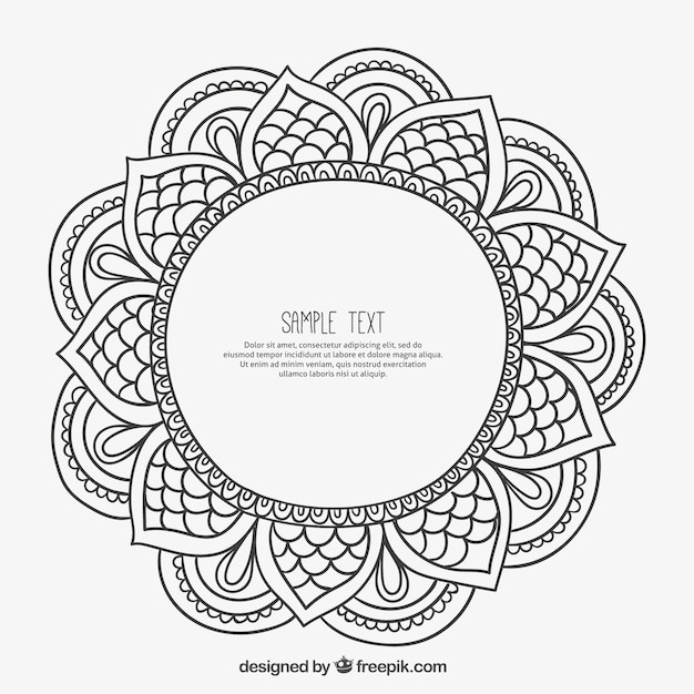 Ornamental frame in mandala style Vector | Free Download