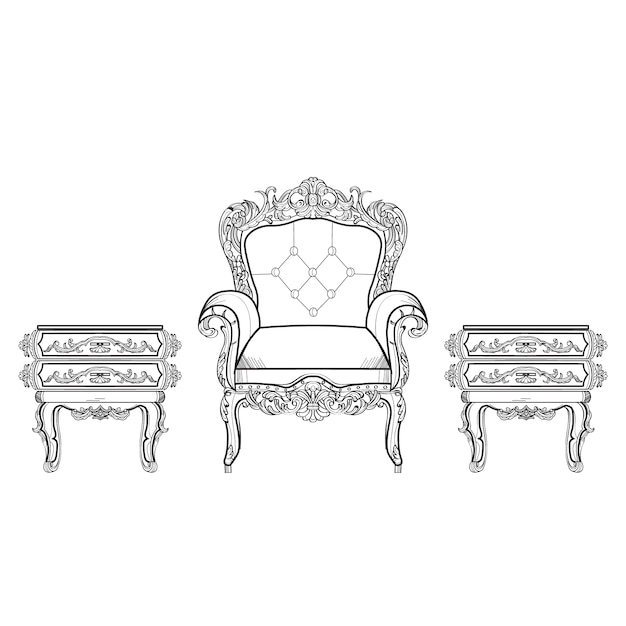 Premium Vector | Ornamental furniture design