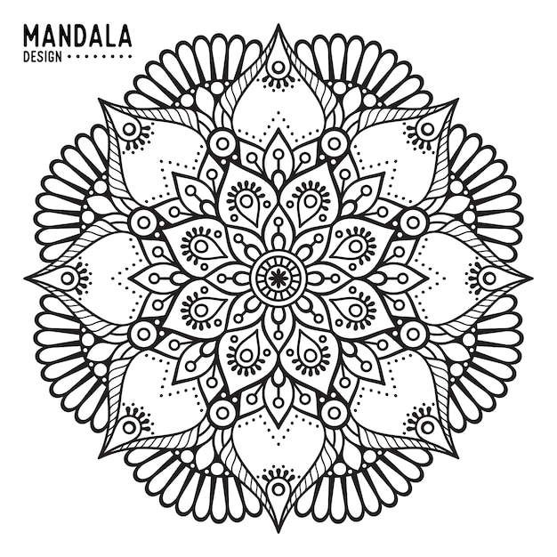 Download Ornamental hand drawn mandala Vector | Premium Download