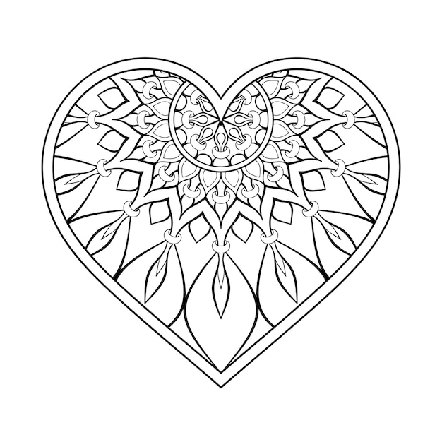 Ornamental heart with mandala Vector | Free Download