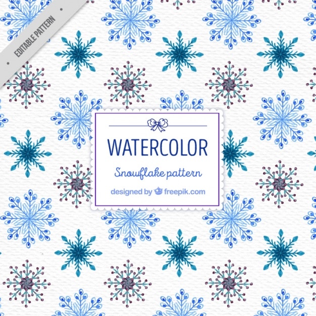 Download Free Vector | Ornamental snowflakes pattern in watercolor ...