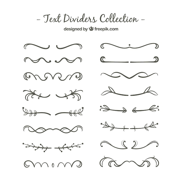 Download Free Vector | Ornamental text dividers collection