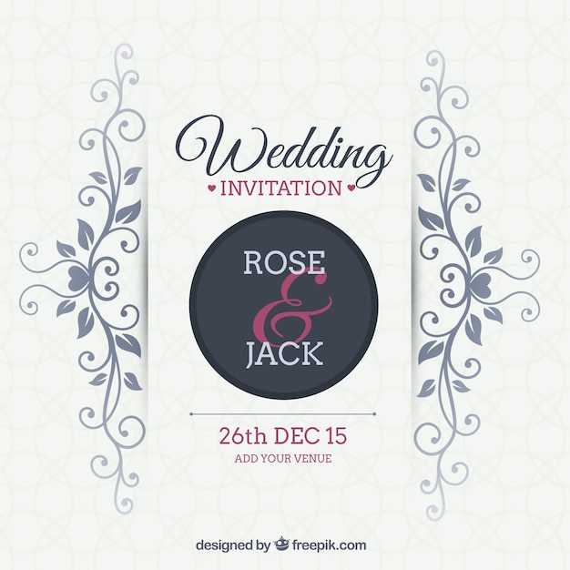 Download Free Vector | Ornamental wedding invitation