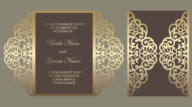 Premium Vector Ornate Laser Cut Gate Fold Template Wedding Invitation Envelope Design,Interior Design Projects