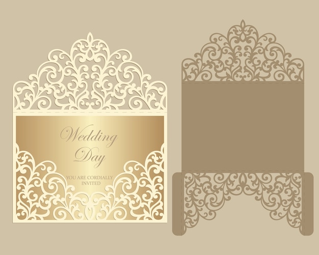 Download Ornate laser cut pocket envelope template. lace wedding ...