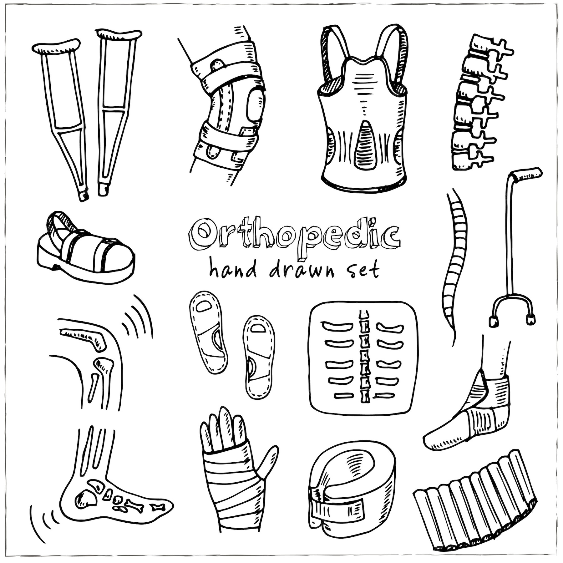 Premium Vector Orthopedic collection isolated illustration
