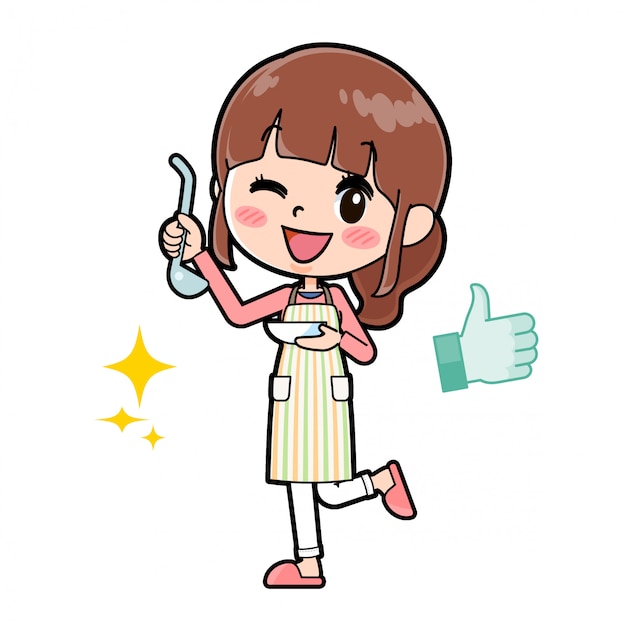 Premium Vector Out Line Apron Mom Cook Delicious