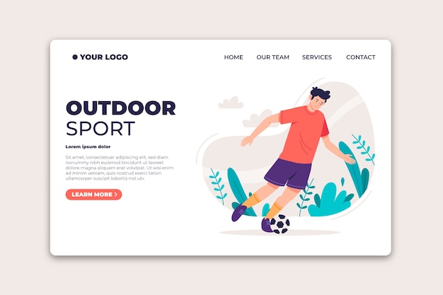 Outdoor sport landing page Free Vector
