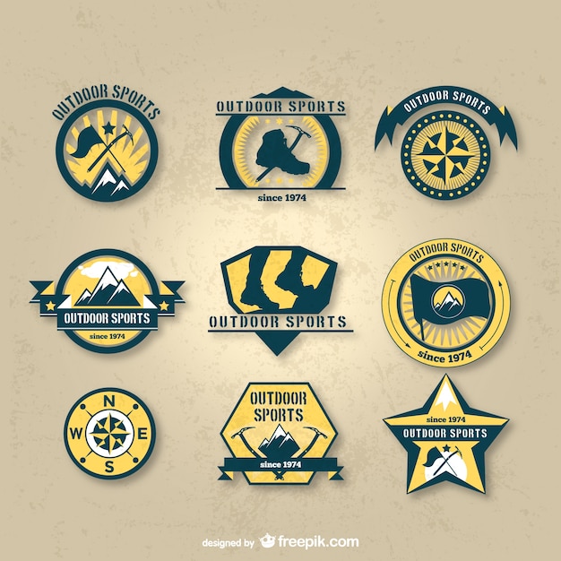Outdoor sports badges pack