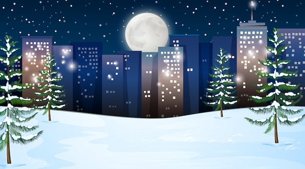 Download Free Vector | An outdoor winter scene