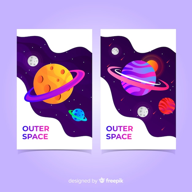 Free Vector Outer Space Cover Collection