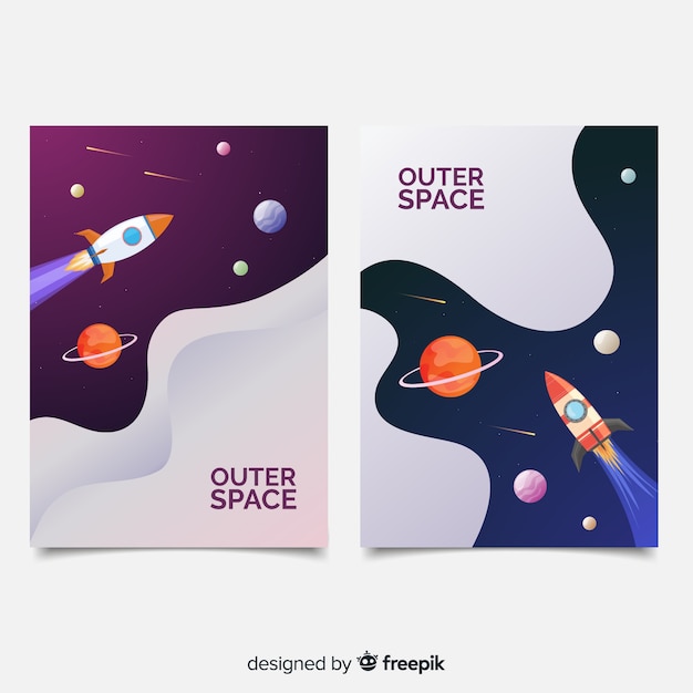 Download Outer space cover collection Vector | Free Download