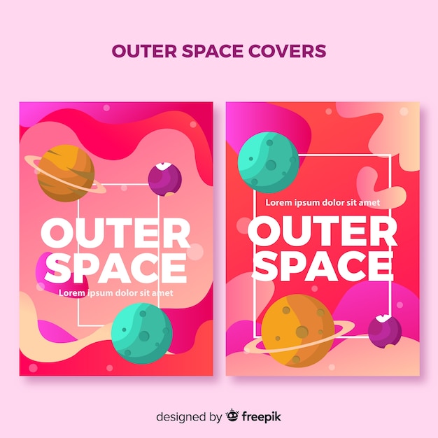 Free Vector | Outer space cover collection