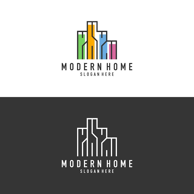 Download Free Outline Of A Colorful Building Logo Premium Vector Use our free logo maker to create a logo and build your brand. Put your logo on business cards, promotional products, or your website for brand visibility.