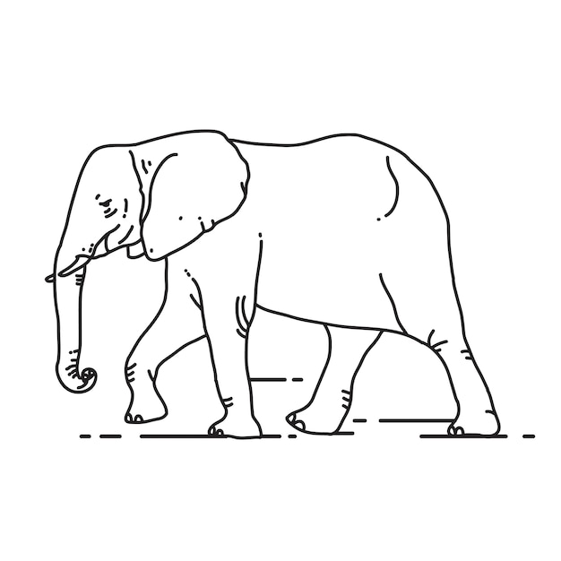 Download Outline elephant vector | Premium Vector