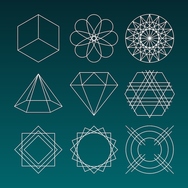 Premium Vector | Outline geometric shapes