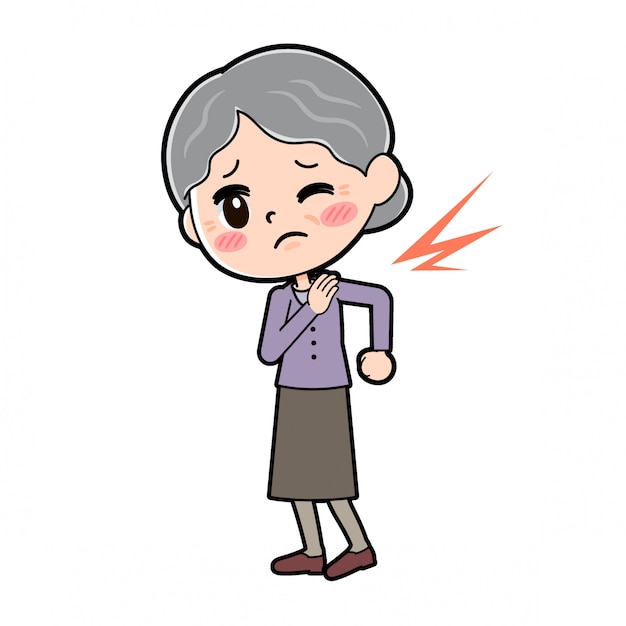 Download Outline of grandma with stiff shoulder Vector | Premium ...