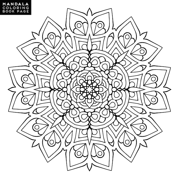 Download Outline mandala for coloring book. decorative round ornament. anti-stress therapy pattern. weave ...