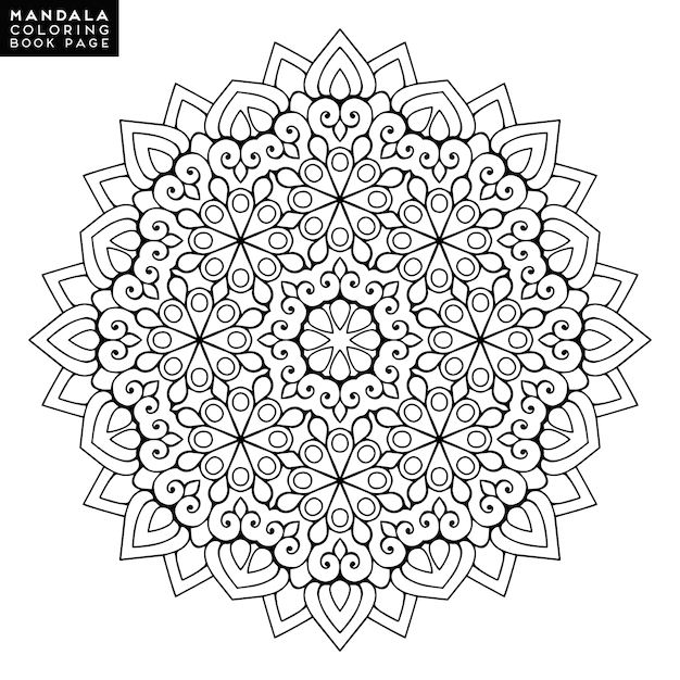 Download Outline mandala for coloring book. decorative round ...