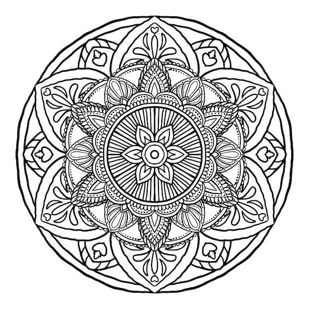 Download Outline mandala decorative round ornament | Premium Vector