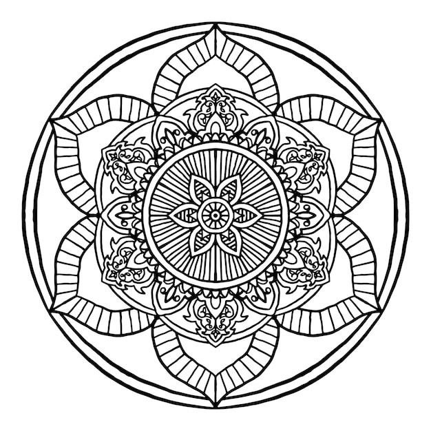 Premium Vector | Outline mandala decorative round ornament