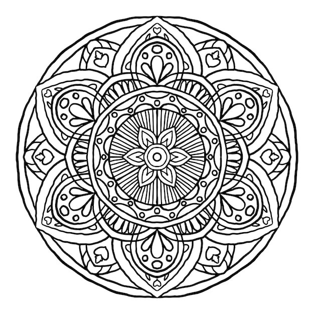 Download Outline mandala decorative round ornament | Premium Vector