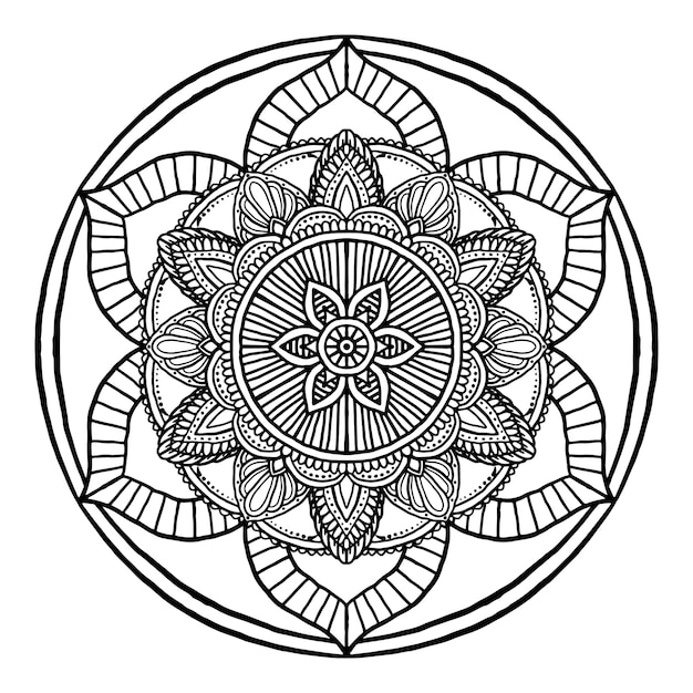 Download Outline mandala decorative round ornament | Premium Vector