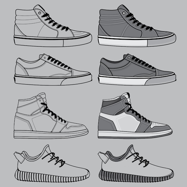 outline of shoes