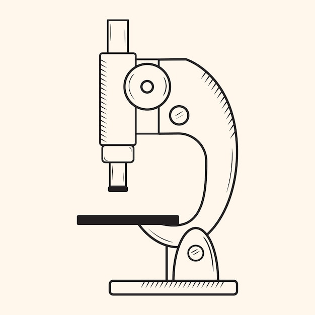 Premium Vector Outline sketch of a microscope laboratory equipment