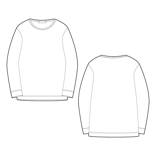 Outline technical sketch sweatshirt isolated on white background ...