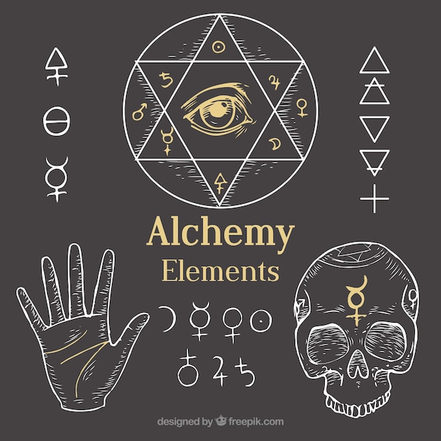 Download Outlined alchemy elements Vector | Free Download