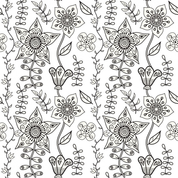 free-vector-outlined-floral-pattern-design