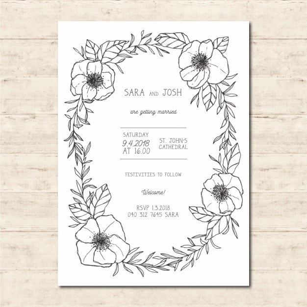 Download Free Outlined Flowers Wedding Invitation Free Vector Use our free logo maker to create a logo and build your brand. Put your logo on business cards, promotional products, or your website for brand visibility.