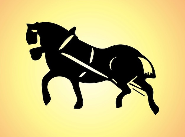Outlines of a small horse in black solid
color