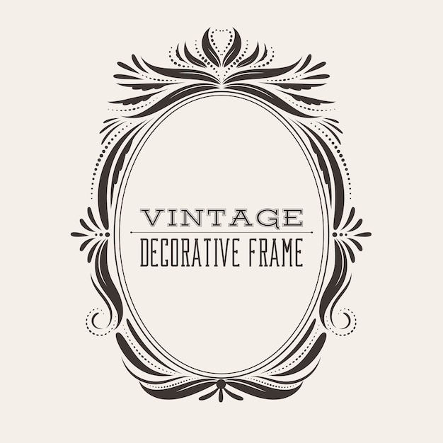 Download Oval victorian style vintage border frame | Premium Vector