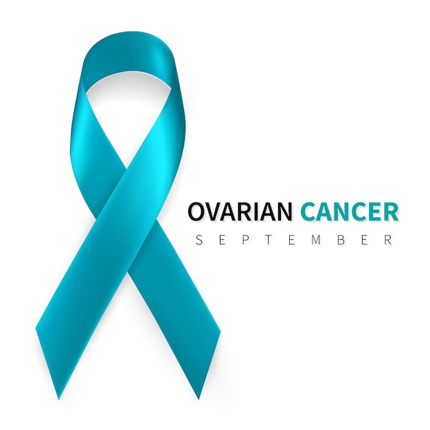 Premium Vector Ovarian Cancer Awareness Month Realistic Teal Ribbon