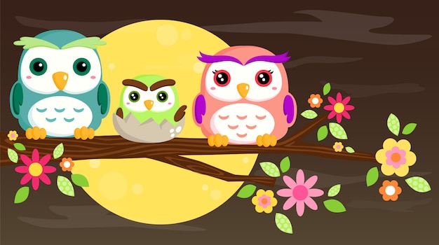 Download Owl family | Premium Vector