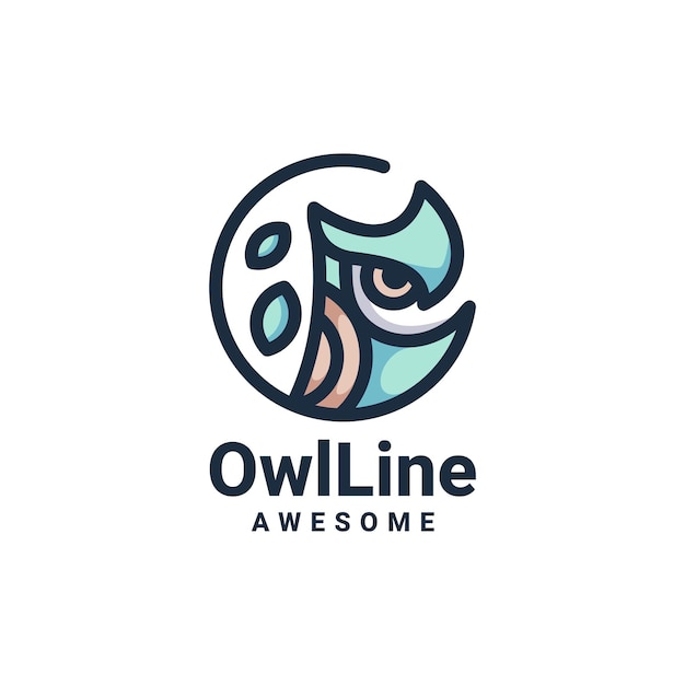 Premium Vector | Owl line logo