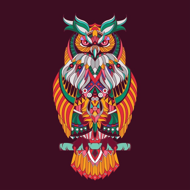 Download Owl mandala illustration Vector | Premium Download