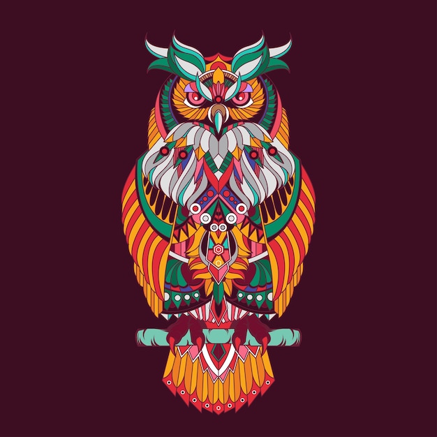 Owl mandala illustration Vector | Premium Download