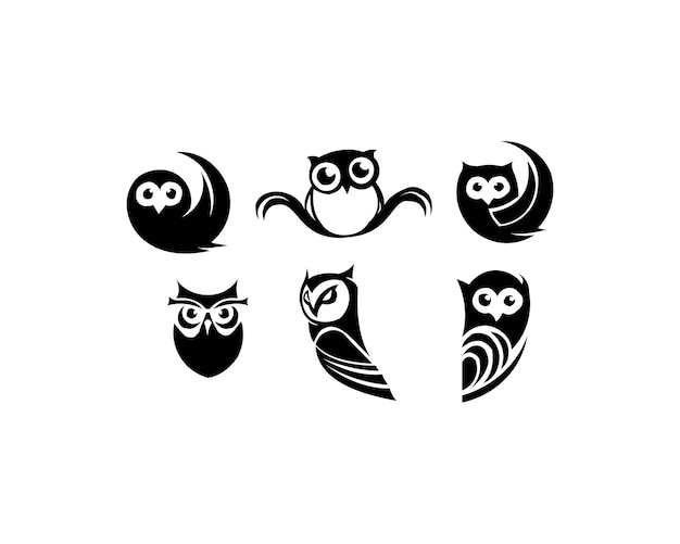 Premium Vector Owl silhouette set