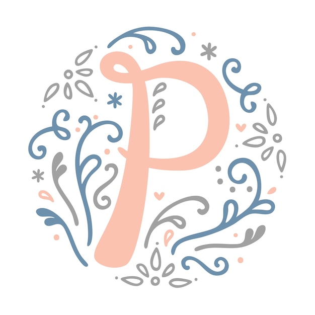 Download ' p ' letter monogram design - letter ornament font ...