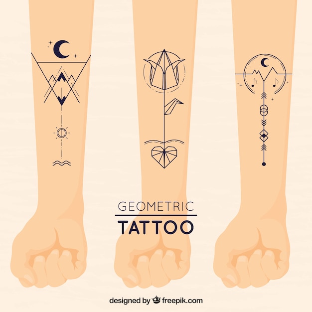 Free Vector - Pack Arms With Geometric Tattoos 23 2147643855