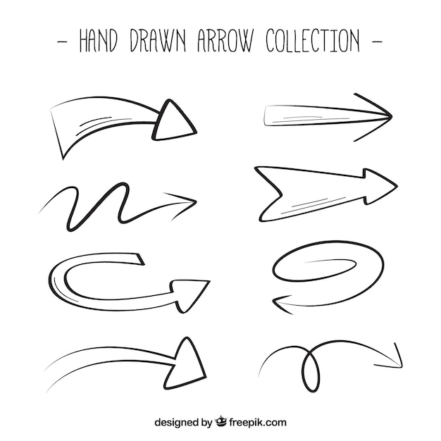 Free Vector | Pack of arrow sketches