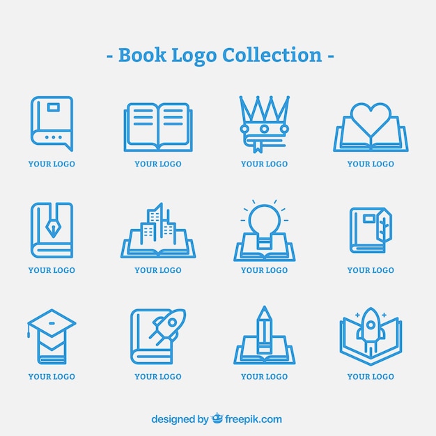 Download Free Download Free Pack Of Book Logos In Flat Design Vector Freepik Use our free logo maker to create a logo and build your brand. Put your logo on business cards, promotional products, or your website for brand visibility.