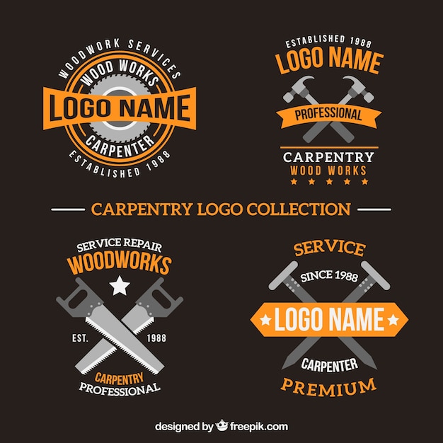 Free Vector Pack Of Carpentry Logos