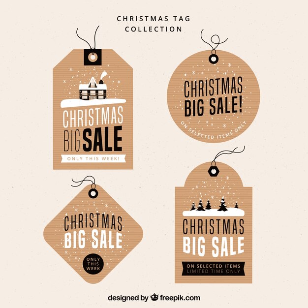 Free Vector Pack Of Christmas Sale Stickers