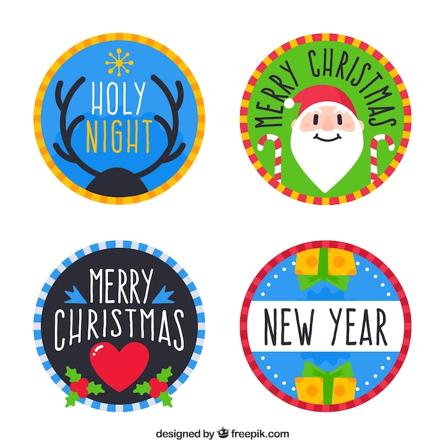 Free Vector | Pack of christmas stickers