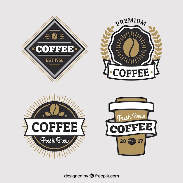 Download Free Pack Of Coffee Stickers In Retro Style Free Vector Use our free logo maker to create a logo and build your brand. Put your logo on business cards, promotional products, or your website for brand visibility.